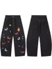 Jeans para Mujer con Bordado de Cimitarras de Dibujos Animados Estilo Primavera 2026 Moda Coreana Pantalones Casuales Holgados para Hombre Tendencia Juvenil