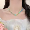 [Azul Marino] Nuevo Collar de Perlas con Diseño de Estrella de Mar de Nicho, Estilo Vacaciones en la Costa, Collar Único y de Moda