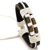 Novos Acessórios Mais Vendidos Pulseira Simples de Couro Bovino Tecida à Mão Estilo Retrô Europeu e Americano Pulseiras de Casal para Homens e Mulheres