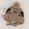 Nuevo gorro de punto Fair Isle para otoño e invierno, estilo coreano, diseño que adelgaza la cara, engrosado para abrigar, gorro de punto que cubre las orejas