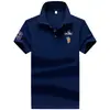 Camiseta de Manga Corta para Hombre con Cuello de Solapa Verano Negocios Color Sólido Juvenil Corte Ajustado Bordada Manga Corta Camiseta para Hombre Top