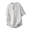 Camisa Polo Casual Masculina com Textura Tricotada Estilo Americano, Manga Curta, Caimento Solto, Cor Sólida, Primavera e Verão