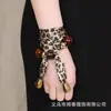 Bufanda de Seda de Moda Vintage con Estilo de Nicho, Accesorio de Pulsera, Cinta de Bufanda para Cuello Ajustable con Cuentas de Lujo Ligero de Moda
