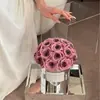 [En Stock] Nuevo Producto Cubo de Abrazo con Lazo Mediano Caja de Regalo con Flores Preservadas