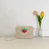 Bolsa de Monedas Nueva Primavera 2026, de Aspecto Elegante, Simple, Bolso de Paja Tejido a Mano, Mini Bolso con Cremallera de Frutas, Bolso Cruzado