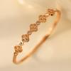 Pulsera de Acero de Titanio de Trébol de Cuatro Hojas para Mujer, al por Mayor para Mujer, Chapada en Oro, Joyería de Alta Gama que no se Desvanece