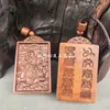 Colgante de Madera de Azufaifo Rayado Natural con Apertura Lateral con Cruz, Escritura Celestial, Maestro del Trueno, Nueve Cielos Respondiendo Original, Sonido de Trueno y Placa del Maestro Celestial Supremo