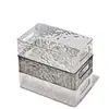 Caixa de Armazenamento Transparente para Mesa com Padrão de Geleira Caixa de Armazenamento para Pets Organizador de Cosméticos Caixa de Joias Cesta de Armazenamento para Escritório