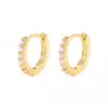 Pendientes Clásicos de Diamante de Color Más Vendidos en Amazon Transfronterizos Europeos y Americanos, Pendientes y Accesorios Elegantes de Alta Gama