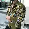 2026 Nueva Camisa Estilo Transfronterizo Personalizada Retro Estampado de Leopardo Verano Moda Masculina Holgada de Manga Larga