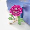 Broche de flor de rosa de alta calidad de Europa y Estados Unidos para mujer, diseño de nicho de ramillete de aleación de aceite con gota, broche de diamantes con sentido, venta al por mayor transfronteriza