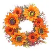 Nueva Corona de Girasol de Otoño, Corona Floral de Temporada de Cosecha de Otoño, Decoración Colgante para Puerta Festiva, Suministro de Fabricante de Amazon