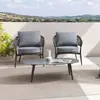 Sofá de exterior tejido doble mueble nórdico ratán impermeable balcón patio creativo mesa de centro de ocio silla de ratán Terraza