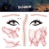 Novo Adesivo Facial de Halloween Adesivo de Tatuagem Adesivo de Tatuagem de Cicatriz de Teia de Aranha de Terror Maquiagem de Festa Adesivo Facial Atacado