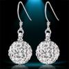 Pendientes de Hebilla de Oreja de Plata con Copo de Nieve Simple para Mujer Moda Estilo Coreano Aretes de Plata de Ley Pendientes de Alfiler Tremella Accesorios para Estudiantes Pendientes de Plata