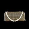Bolsa de Design de Nicho Transfronteiriça Feminina 2025 Primavera Nova Bolsa de Ombro Transversal Moda Tendência Corrente Bolsa Brilhante de Diamante