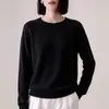 Nova coleção outono e inverno de malhas femininas de alta costura ready-to-wear, gola redonda, simples e elegante, manga longa, modelo soltinho