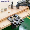 Localizador de Taladro Tres en Uno para Muebles de Panel, Abreagujeros para Tarugos Redondos de Madera, Conector de Rueda Excéntrica, Herramienta de Taladrado para Carpintería