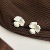 Pendientes de gota de aceite ovalados retro franceses, elegantes pendientes de estilo vintage con aguja de plata, pendientes de alta calidad de estilo antiguo medio.