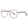 Gafas planas de moda para mujer 3069, bicolor, artesanales, antiazules, con montura de metal abierta, transfronterizas europeas y americanas.