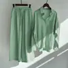 Conjunto de 2 piezas retro de algodón y lino para mujer, estilo nuevo 2026, talla grande