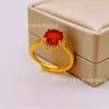 Anillo Ovalado Abierto con Piedra Preciosa Electrochapado, Anillo Vintage Estilo Corte para Dedo Índice, Joyería de Lujo Ligero de Gama Alta al por Mayor