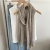 Bufanda de mujer para otoño e invierno, nueva bufanda de seda de color liso de estilo japonés de alta gama, chal largo, calentador de cuello cálido