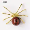 Venta Caliente Transfronteriza Bola de Cristal Natural Aleación Araña Adornos Hechos a Mano DIY Forma de Araña Manualidades de Cristal Adornos