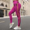 Nuevos Pantalones de Yoga Tie-Dye Laterales Huecos Transfronterizos Ajustados de Cadera Melocotón Cintura Alta Sin Costuras Fitness Deportes para Mujer