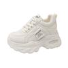 Zapatos de Papá para Mujer 2025 Nuevo Modelo de Primavera Tenis Blancos de Malla con Suelas Gruesas y Aumento Oculto de Altura para Estudiantes Zapatos Deportivos Casuales