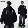 Moletom com Capuz Estilo Japonês Pesado para Homens, Nova Marca Tendência Outono e Inverno, Jaqueta Casual Versátil Solta para Casais