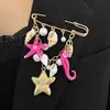 Broche de Estrela do Mar, Concha e Borla Estilo Resort de Praia Transfronteiriço Europeu e Americano Broche de Moda Multifuncional Estilo Oceano para Mulheres