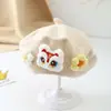 Boina para Niños Otoño e Invierno Estilo Coreano Oso Niño Pequeño Lana Tejida Sombrero de Pintor Moda Sombrero de Princesa a la Moda
