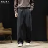 Pantalones Casuales de Lyocell Estilo Old Money Caídos para Hombre Primavera Otoño Holgados Plisados para el Trabajo Pierna Recta Pantalones Largos Tallas Grandes