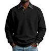 Sudadera Polo Casual de Manga Larga para Hombre 2026 Estilo Americano Otoño/Invierno Peso Pesado Casual Tendencia Bloque de Color
