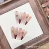 Ao Mian Névoa Rosa Pura Feito à Mão Pontas de Unha Usáveis Zircônia Diamante Completa Arte de Unha com Diamante Zircônia Super Brilho Francês Pintado à Mão Olho de Gato Beleza