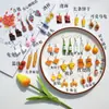 Pendientes Verano Coreano Divertido Modelo Pastel Anillo Estudiante Femenina Nicho Colgante Anillo Fruta Clip Venta al por Mayor