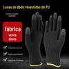 Luvas de trabalho de nylon luvas antiestáticas sem poeira pu preto revestido de dedo luvas respiráveis atacado preto dedo luvas revestidas por dedo