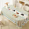 Toalha de Mesa Impermeável e à Prova de Óleo Xadrez Fresca e Simples, Toalha de Mesa de PVC Resistente ao Calor, Protetor de Superfície de Mesa de Centro de Luxo Leve de Alta Qualidade