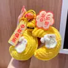 Feliz Festival de Mediados de Otoño 2026 Nuevo Modelo Llavero Colgante de Conejo de Lana, Etiqueta con Diseño de Flor y Luna, Decoración para Bolso, Pequeño Regalo