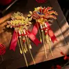 Ramilletes de boda para la novia y el novio, pines de broche estilo chino de dragón y fénix, un juego completo de ramilletes de boda para los miembros de la familia, con un toque de alta gama