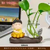 Dios Guardián del Zodiaco Chino Rábano Verde Florero Hidropónico Adorno Zhong Kui Dios de la Riqueza Bodhisattva Decoración de Escritorio de Oficina Adorno Cultural y Creativo