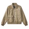 Casaco de couro com lapela vintage masculino outono e inverno
