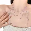 Colar Doce com Design de Borla Floral, Moda Estilo Floresta, Alto Valor Estético, Multicamadas, Versátil, Corrente para Clavícula Estilo Férias na Praia