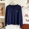 Cardigan Fino de Tricô de Caxemira com Bordado de Pégaso Solto Camada Base para Mulheres Outono/Inverno Top de Lã Solto Emagrecedor