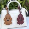 Nuevo Colgante de Bolso Perro de Peluche Llavero Cachorro Piel Sintética Accesorios Colgante Perro de Dibujos Animados Colgante Cuero de Peluche