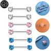 Joias Europeias e Americanas Atacado Liga de Titânio F136 Incrustada com Zircônia Redonda G23 Joias para Piercing na Orelha Anéis para Mamilo Piercings para Mamilo
