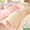 Funda Nórdica de Peluche de Conejo para Invierno Pieza Única 150x200x230cm Coral Leche Felpa Polar Más Terciopelo Engrosada Funda Nórdica Juego de Cuatro Piezas