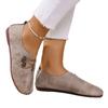 Zapatos planos casuales de talla grande de comercio exterior para mujer, zapatos de mujer europeos y americanos transfronterizos de primavera y otoño, nuevos zapatos planos de cabeza redonda y boca baja con guisantes para mujer