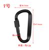 Fábrica en stock aleación de aluminio electroforesis negro hebilla de montañismo tipo d con bloqueo gancho para exteriores hebilla con bloqueo de tuerca accesorios para mochila